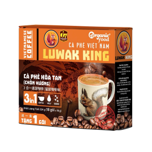 Cà phê hòa tan LuwakKing Coffee 3in1 – hộp 16(g) x 18 que