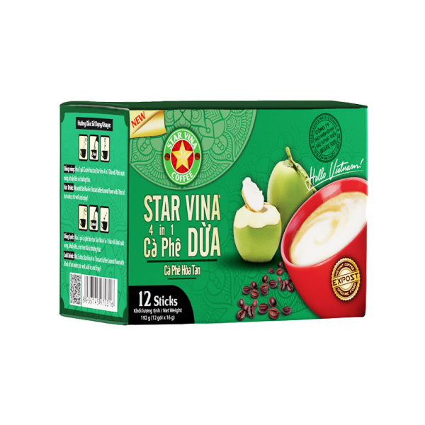 Cà phê hòa tan Star Vina 4in1 Socola – hộp 16(g) x 12que