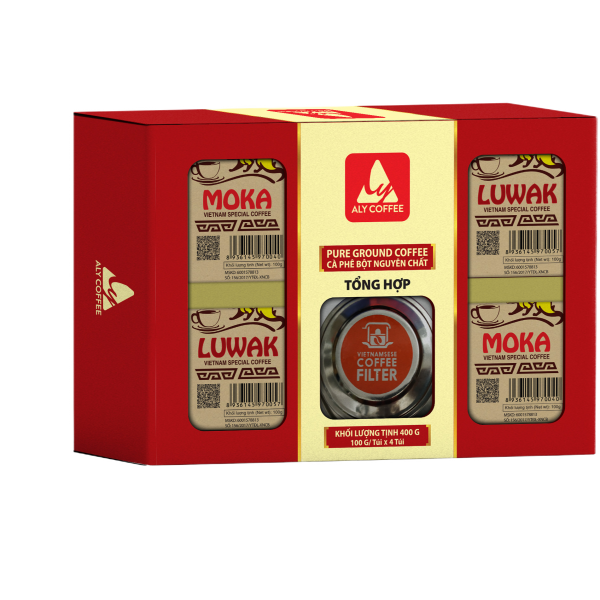 Cà Phê Bột Nguyên Chất Moka & Luwak Hộp 100Gr